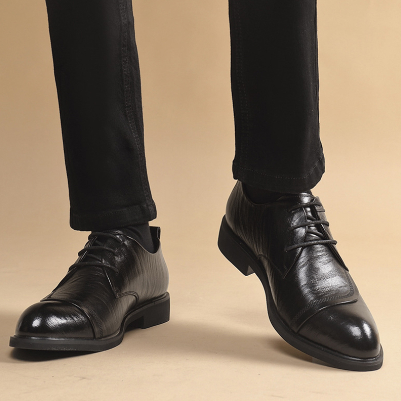 Men Formal Wear Office - Lederschuhe im Oxford-Stil mit Metallnieten-Detail, Schnürschuhe,