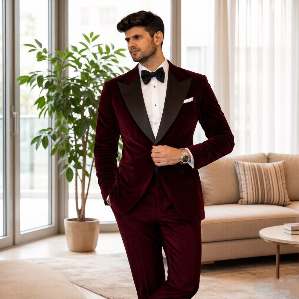 Men Formal Wear Fashion - Samtanzüge für Herren Slim Fit 2-teilig