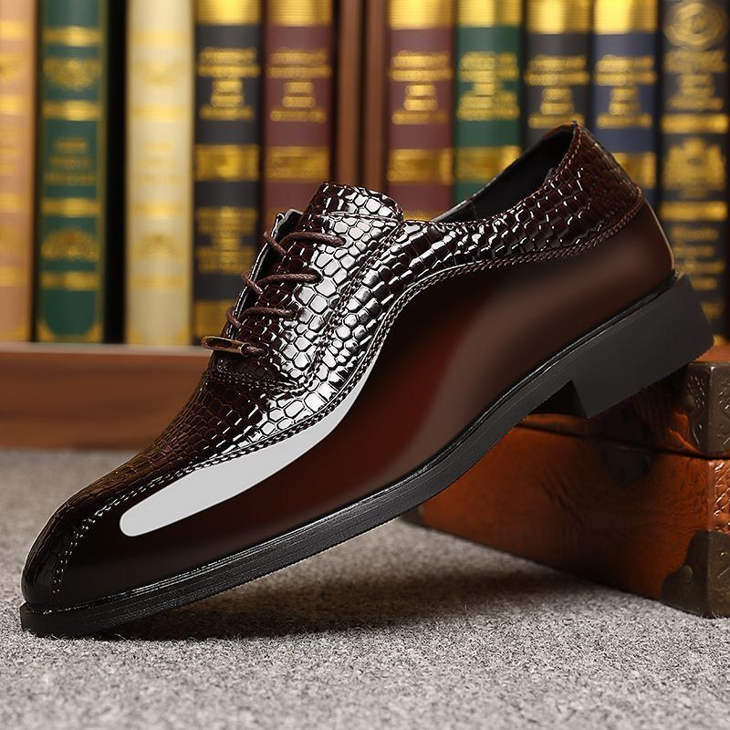 Men'S Formal Style - Herren Glänzende Lackleder Britischer Stil Spitze
