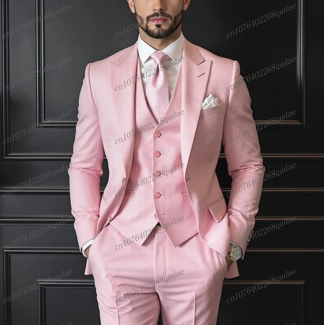 Men Formal Wear Pink - Rosa Herrenanzug für formelle Anlässe, Hochzeit,