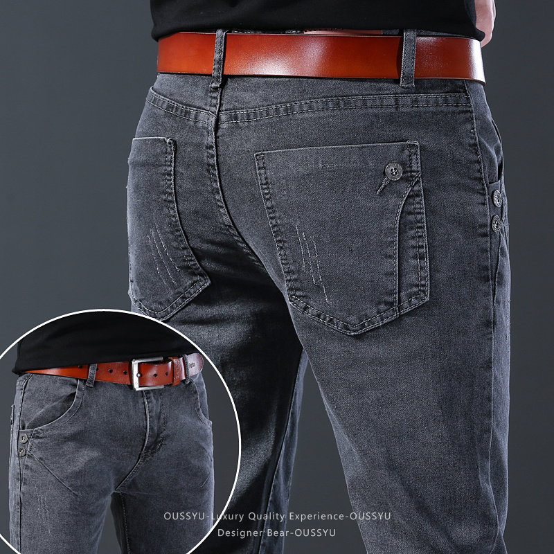 Men Formal Wear Brands - Markenkleidung für Herren: Elastische Slim-Fit Denim-Jeans,