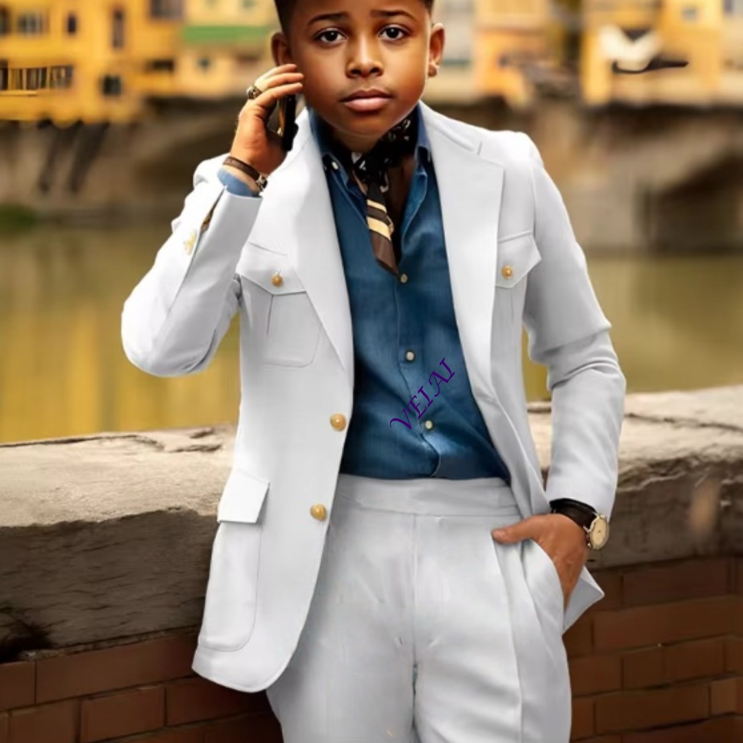 Men'S Formal Style - Zweiteiliger Anzug für Jungen, maßgeschneiderter Zhongshan-Anzug-Stil,