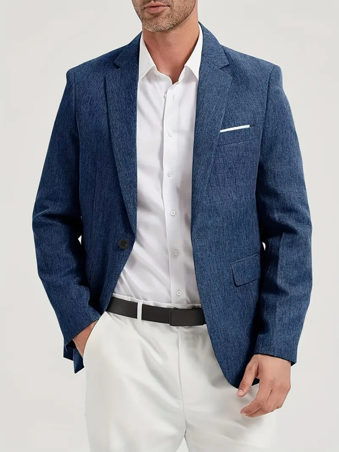Men Formal Wear Fashion - Herren-Anzugjacke, einreihig, lässig, modisch, schmale Passform,