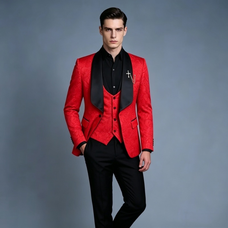 Herren Slim-Fit Dreiteiliger S – Men Formal Wear Pink Bewertung und Preis
