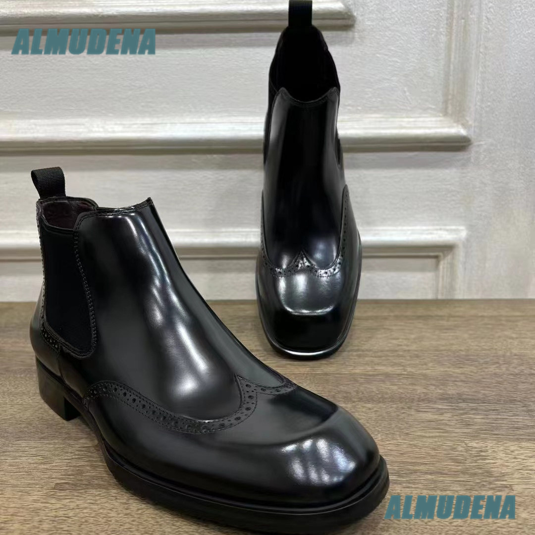 Herren Braune Glänzende Brogue – Men'S Formal Style Bewertung und Preis