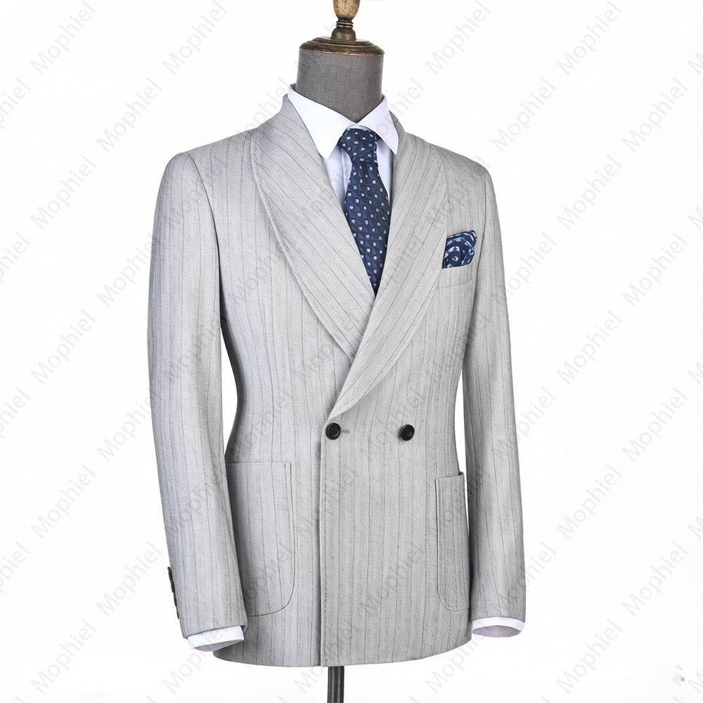Mophiel Hellgrauer Herrenanzug – Men Formal Wear Office Bewertung und Preis