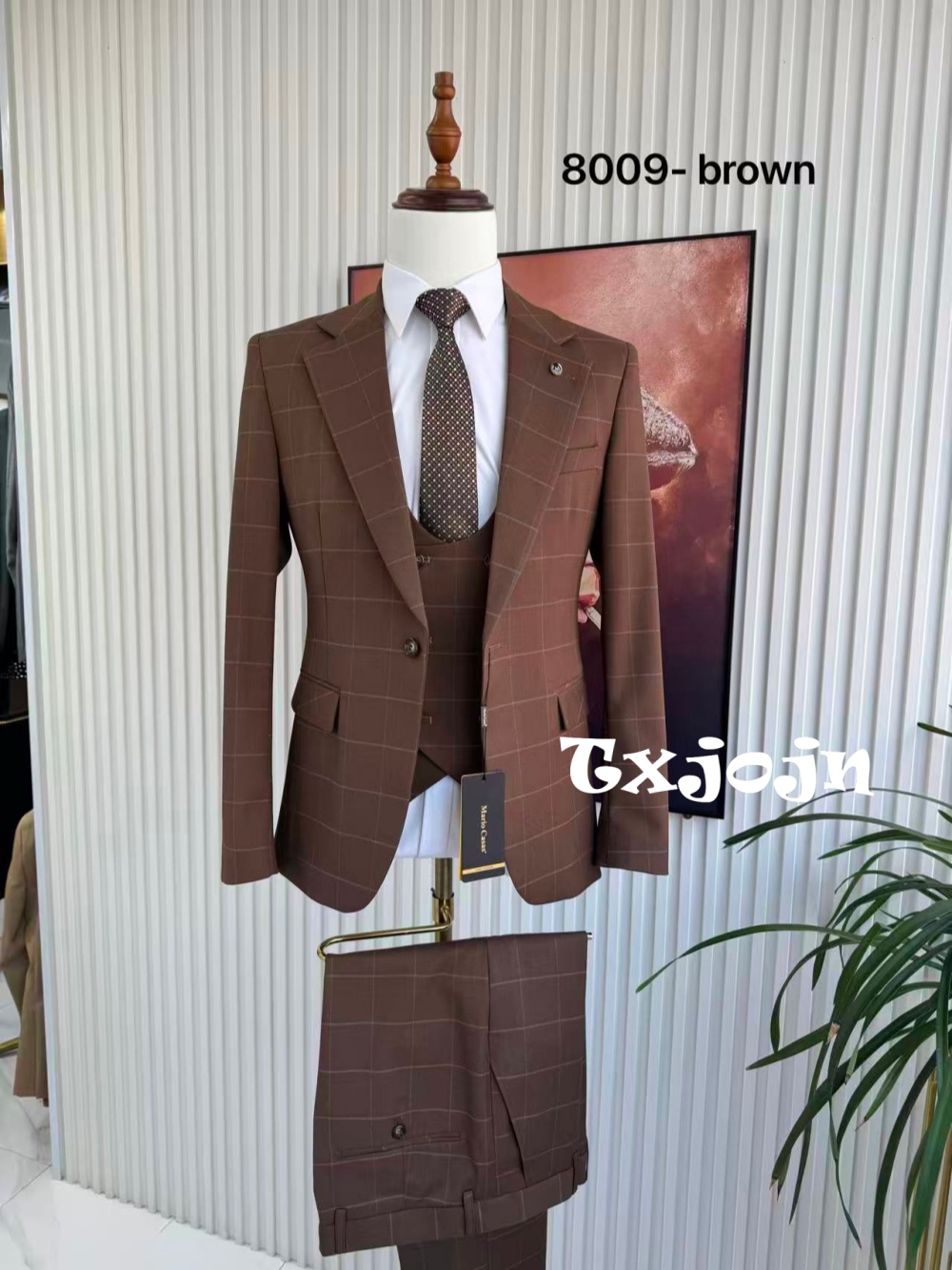 Herren Karierter Smoking 3-tei – Men Formal Wear Office Bewertung und Preis