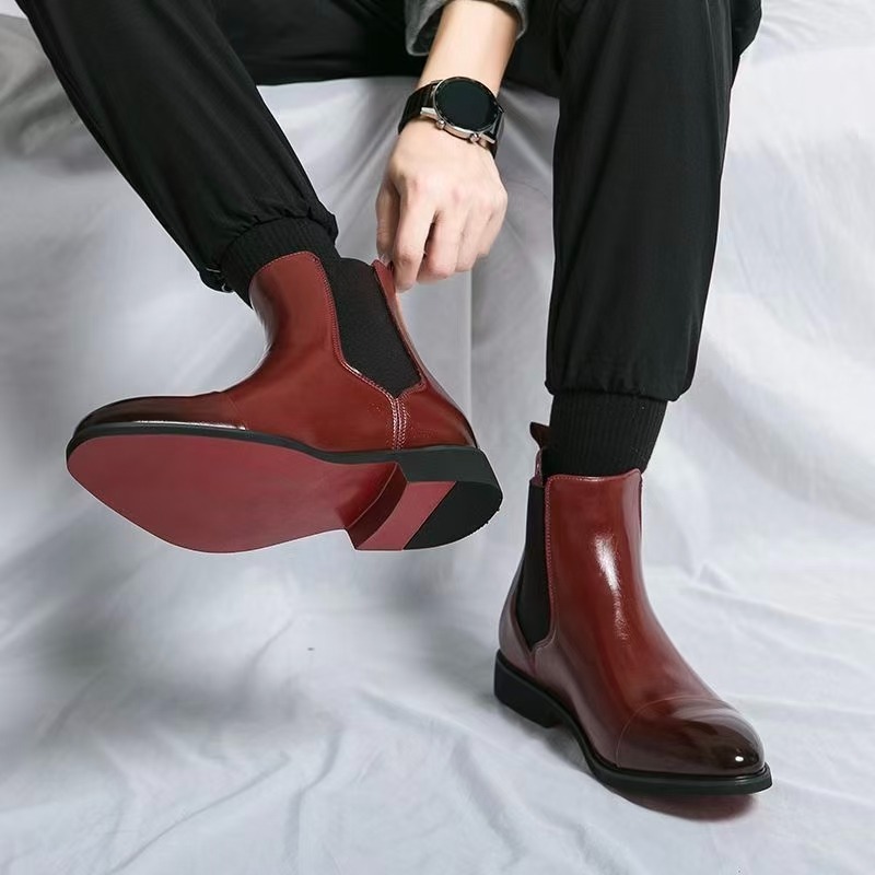 Klassische rote Chelsea-Stiefe – Men'S Formal Style Bewertung und Preis