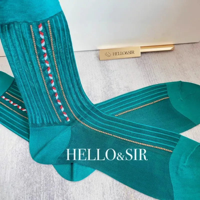 Türkisfarbene Herrensocken, br – Men Formal Wear Brands Bewertung und Preis