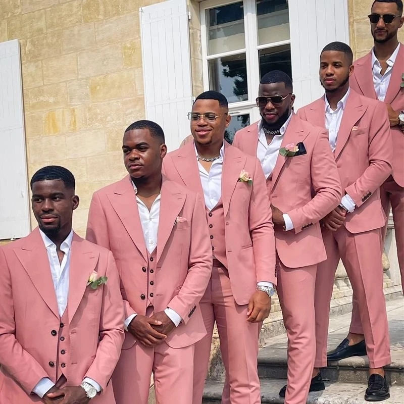 Rosa Herrenanzüge Bräutigam Fo – Men Formal Wear Pink Bewertung und Preis