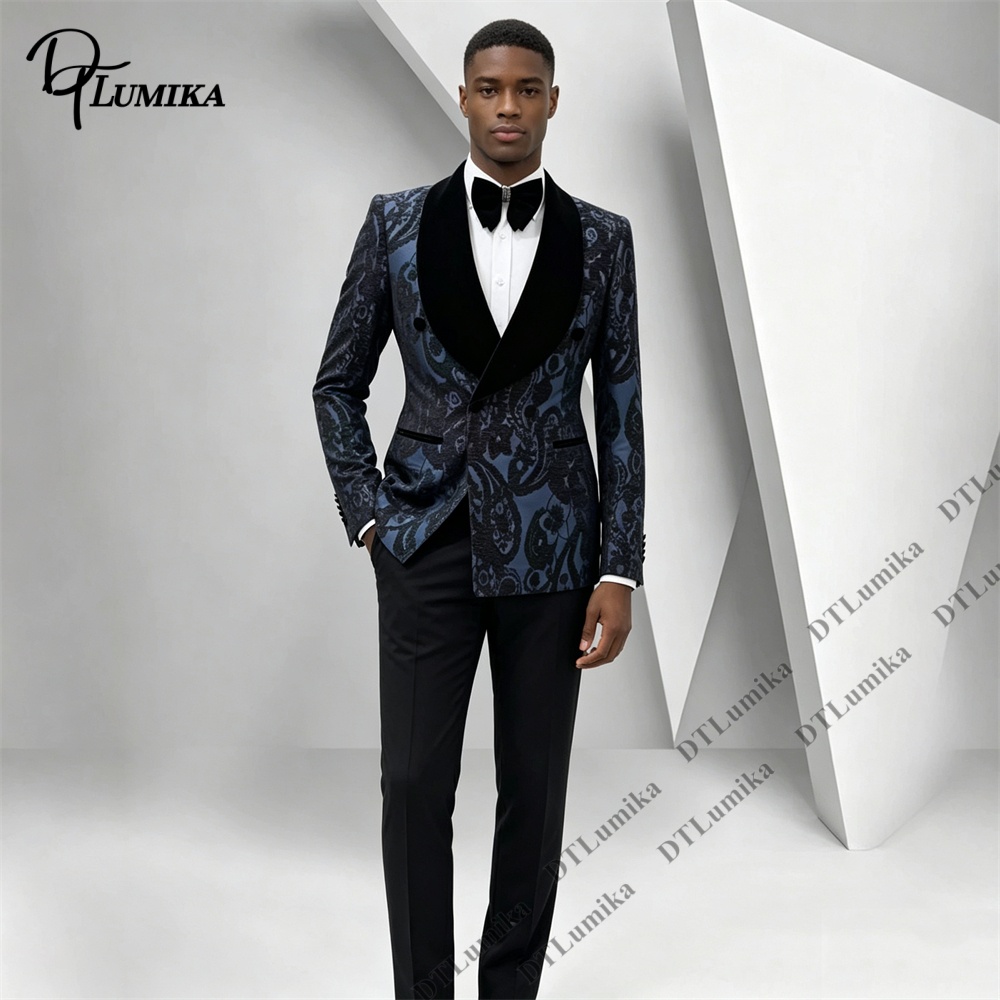 Zweiteiliger Paisley-Jacquard- – Men Formal Wear Office Bewertung und Preis